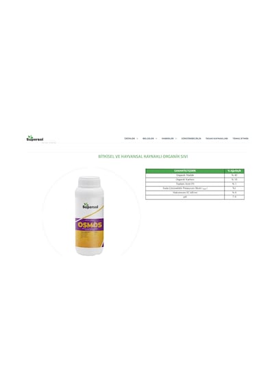 Supersol Osmos 1 L - Bitkisel Ve Hayvansal Kaynaklı Organik Sıvı Gübre 1 Lt