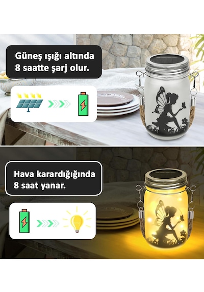 Greentech Güneş Enerjili Dekoratif LED Fener / Askılı Bahçe Feneri / Bahçe Dekorasyon Feneri / GT-SL28