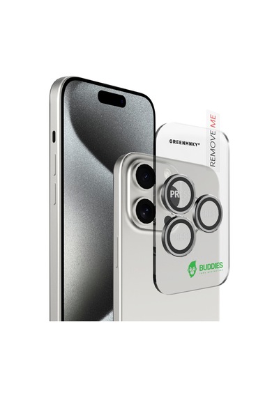 Buddıes Apple Uyumlu iPhone 16 Pro / 16 Pro Max Kamera Lens Koruyucu Sılver Gümüş
