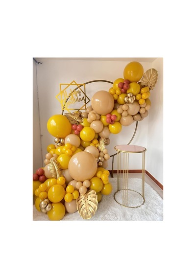 Krom Gold Yanık Turuncu Zerdeçal Ve Çöl Kumu Balon Zinciri 100 Adet Mix