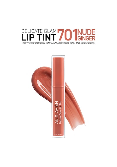 Kalıcı & Suya Dayanıklı Dudak Parlatıcı Tint - Delicate Glam Lip Tint 701 Nude Ginger