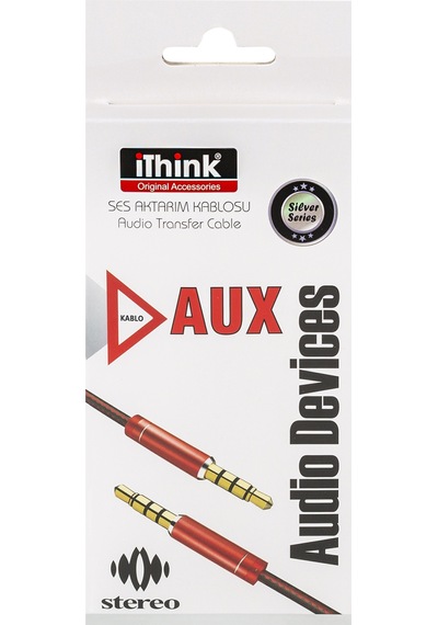 Ithınk Silver Aux Kablo Kırmızı 1 M