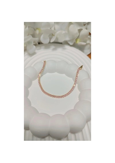 Çelik Su Yolu Bileklik 16,5+2cm No1 Gold Üzeri Pembe Gold Üzeri Pembe
