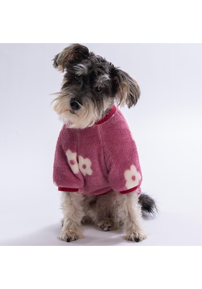 Pembe Çiçek Desenli Pink Blossom Sweat Dar Kalıp Kedi Köpek Sweati Kedi Köpek Kıyafeti Köpek Peluşu Sıcak Tutan Sweat