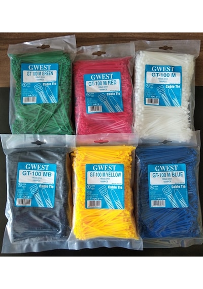 Gwest 2.5X100Mm 10Cm Mavi Plastik Kablo Bağı 1000 Adet N11.595