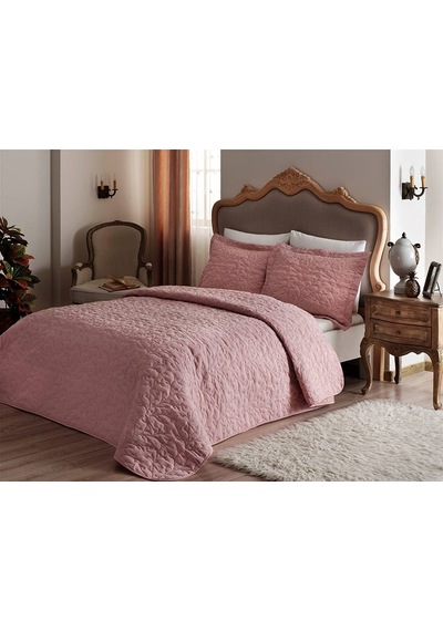 Taç Yatak Örtüsü Seti Comfort Laurel Pudra Tek Kişilik