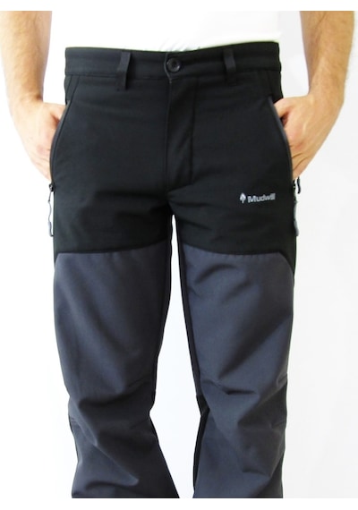 Mudwill Erkek Kışlık Softshell Pantolon Gri - Siyah