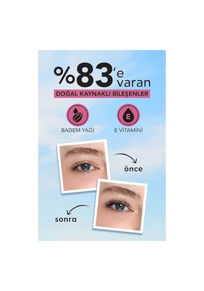 Flormar Doğal Formüllü Kirpik Uzatıcı Maskara Siyah - Longer Than Ever Mascara - 001 Black - 8682536067119