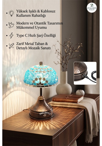 Şarjlı Mantar Masa Mavi - 904806357 Mavi