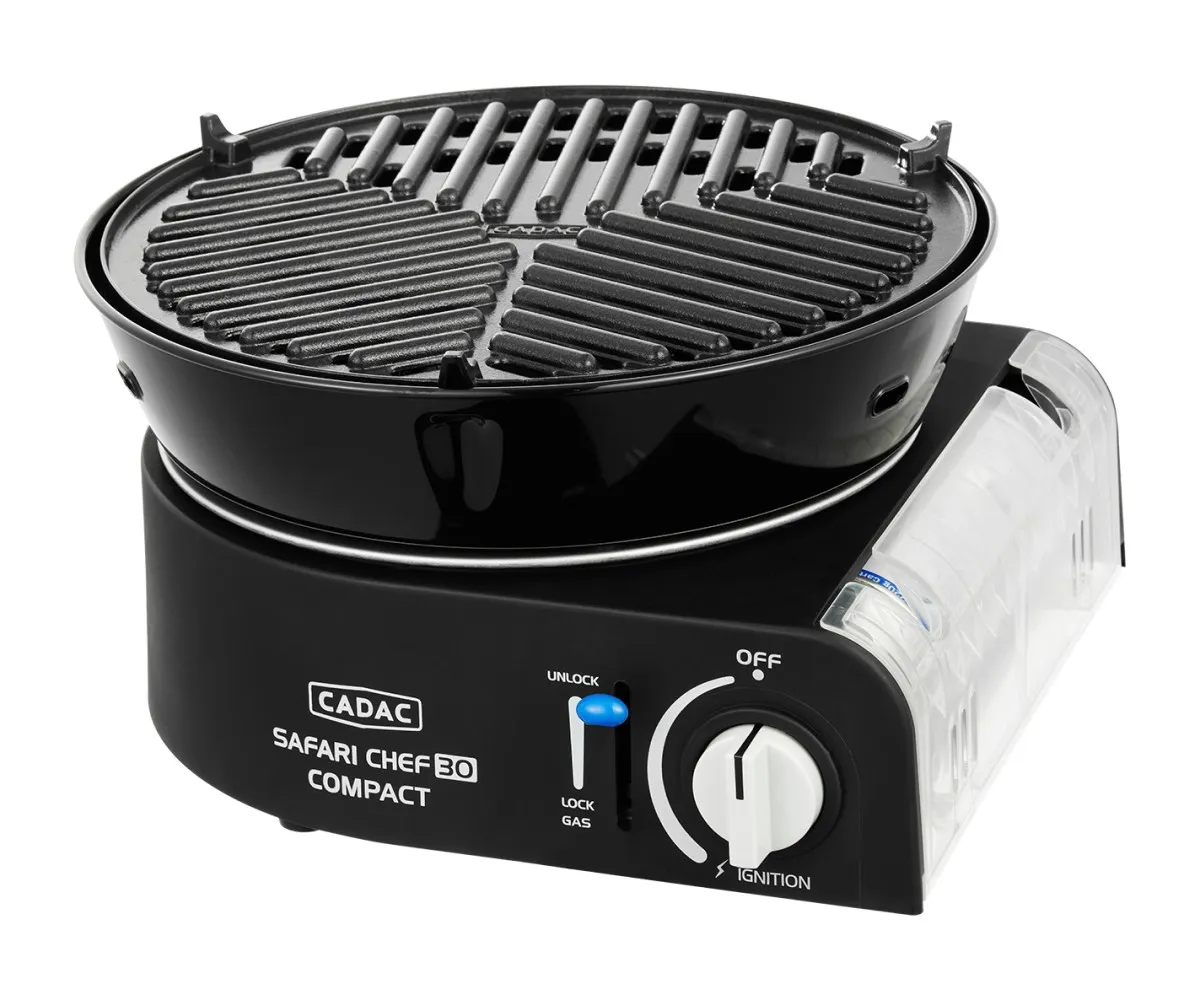 Cadac Safari Chef 30 Hp Barbekü - Kartuşlu Gümüş - Siyah