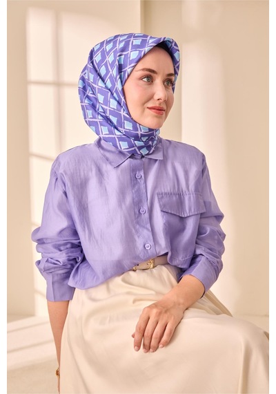 Silk Home Twill İpek Eşarp 11474 - 90 X 90 / Mor,mavi,lila-10 Mor,mavi,lila-10