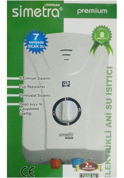 Simetra Premium Ani Su Isıtıcı 8 Emniyetli  Elektrikli Şofben SMT120095