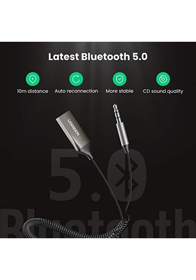 Ayrex Ugreen Mikrofonlu 3.5 Mm Aux Bluetooth 5.3 Alıcı Adaptör Araç Kiti