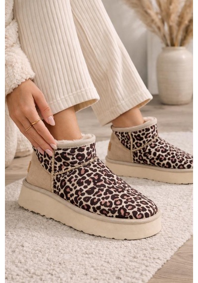 Pierre Cardin Leopar Kadın Bot Pc-55184 Bej