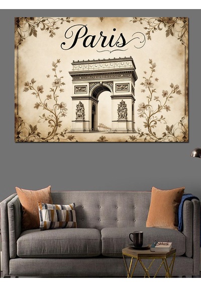 Vintage Paris Zafer Takı Posteri Dekoratif Kanvas - Mdf Ahşap Tablo