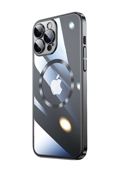 Apple Uyumlu iPhone 13 Pro Max Uyumlu Wireless Şarj Özellikli Sert Pc Zore Riksos Magsafe Kılıf-siyah Siyah -