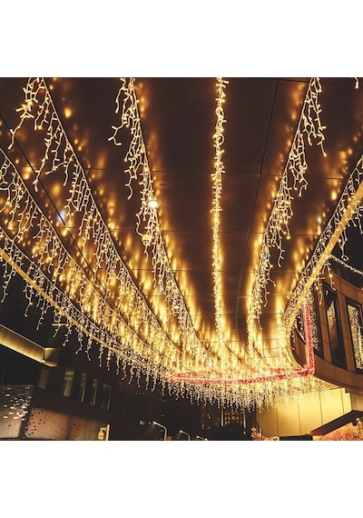4 Metre 18 Dallı Saçak Perde Led Işık 18 Dallı Saçak Led Işık Gün Işığı Salkım Led Işık Eklemeli Gün Işığı
