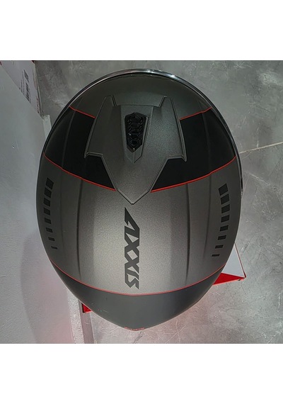 Kapalı Kask Axxıs Metalik Gri Siyah Kırmızı M Mat Gri - Kırmızı
