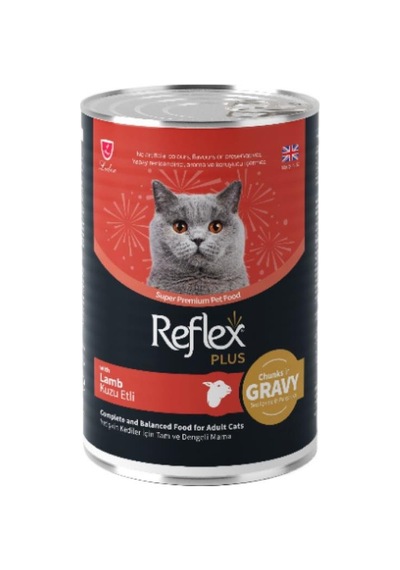 Reflex Plus Sos İçinde Parça Kuzulu Yetişkin Kedi Konservesi 400gr