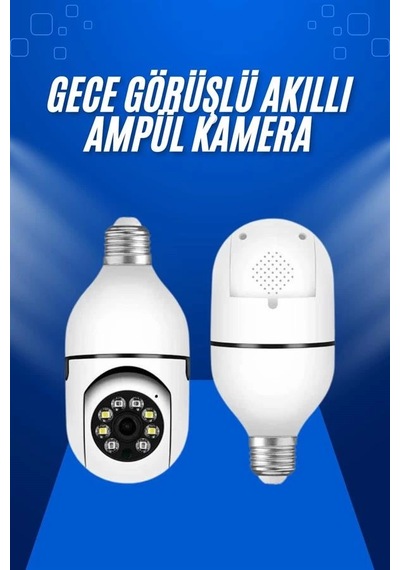 Ev Kamerası Wifi Kamerası Gece Görüşlü Akıllı Ampül Kamera Çok Renkli