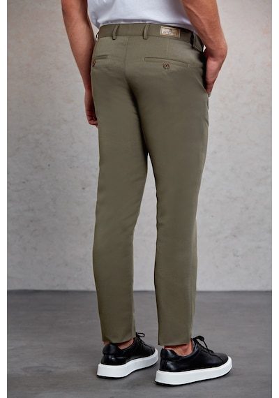 Hatemoğlu Haki D. Slim Fit Desenli Yandan Cep Kanvas Pantolon Haki Hatemoğlu Haki D. Slim Fit Desenli Yandan Cep Kanvas Pantolon Haki