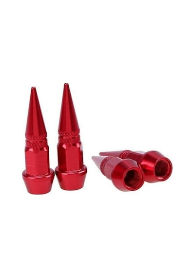 Alüminyum Sivri Sibop Kapağı Kırmızı 4'lü 45mm