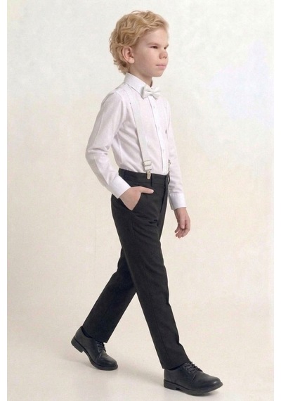 Mnk Baby & Kids Beyaz Gömlekli Erkek Çocuk Takım M00787 Siyah - Beyaz