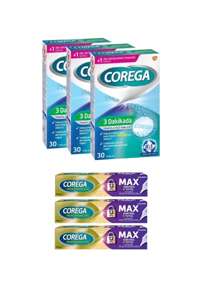 X3 3 Dakikada Diş Protezi Temizleyici 30 Tablet + X3 Max Kontrol + Tutuş Protez Yapıştırıcı 40 Gr