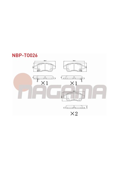 Toyota Yarıs Cp10 1.0i 99-05 / Yarıs Cp10 1.3i 99-05 Ön Fren Balatası İkazlı 04465 0w050