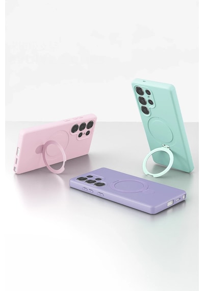 Newface - 898 - Samsung Galaxy Uyumlu S23 Ultra Regal Magsafe Standlı Kapak - - Muratech - Derin Mor Diğer