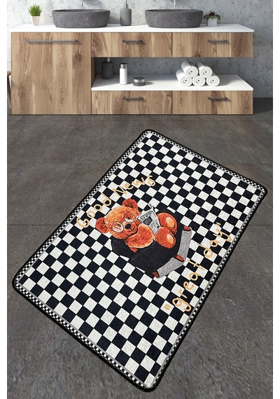 Newspaper Banyo Halısı Djt 70x120 cm Banyo Halısı Paspas Yıkanabilir Kaymaz