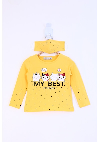 Toontoy Kids Toontoy Kız Çocuk My Best Friends Baskılı Tişört Sarı