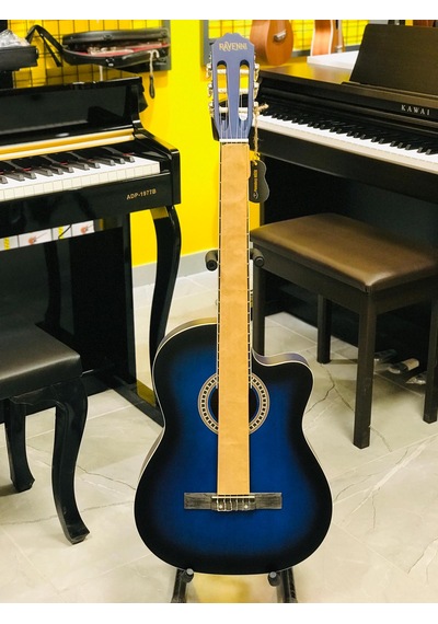 Ravenni Rcg-120 4/4 Klasik Gitar Tam Boy Kesik Kasa Kılıf+penaseti+kapo Hediyeli Mavi