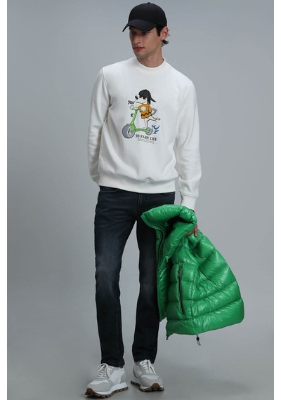 Lufian Erkek Igor Sweatshirt 112030128 Kırık Beyaz