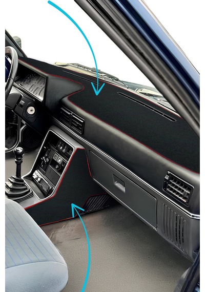Renault Broadway R9 /11 Torpido Koruyucu Ön Gösterge Panel Örtüsü & Vites Orta Konsol Yan Halı Siyah