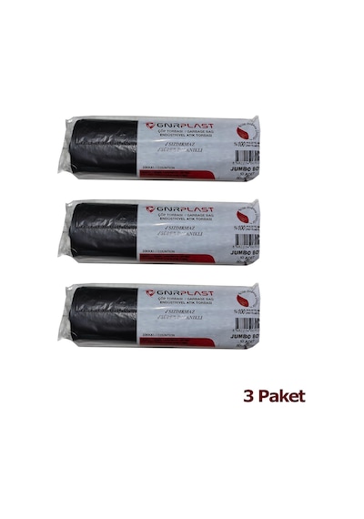Gnr Endüstriyel Jumbo Çöp Torbası Poşeti 3 x 10'lu 80 x 110 CM