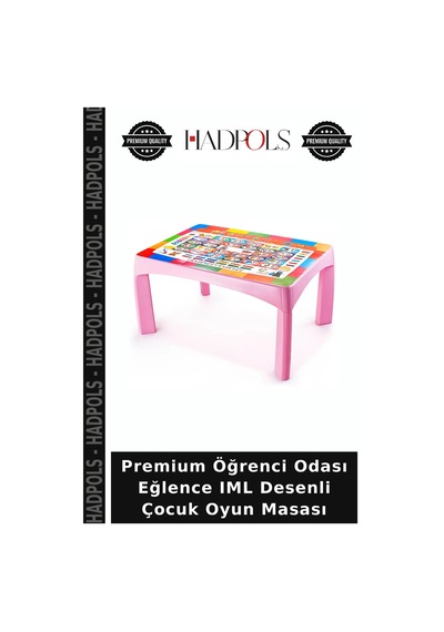 Premium Öğrenci Odası Eğlence Iml Desenli Çocuk Oyun Masası Çok Renkli
