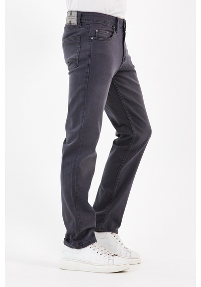 Digital Jeans Normal Kesim Fermuarlı Geniş Paça Yüksek Bel Erke Gri Açık Gri