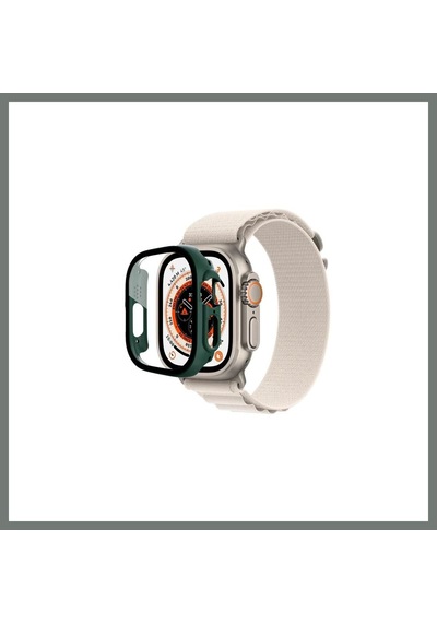 Mmb-trade Watch Ultra 49mm Desert Camlı Kasa Ekran Koruyucu - Koyu Yeşil Mmbz