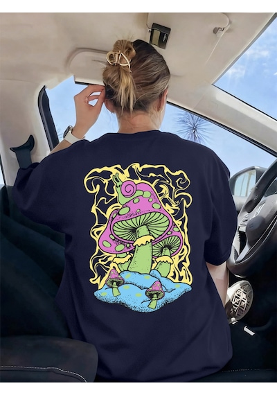 Noıssey Urban Pop Graphic Kadın Tişört Koleksiyonukod 5565 Lacivert