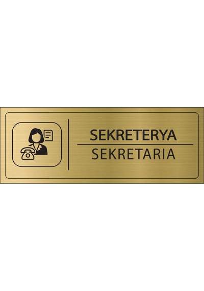 Mayeka Sekreterya İsimlik Altın Metal Kapı İsimliği Levhası Yönlendirme Tabelası