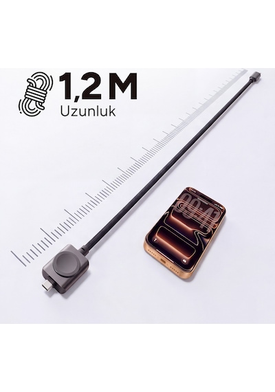 Juo 100w Type-c To Type-c Hızlı Şarj Kablosu Apple Watch Uyumlu Manyetik Şarj Özellikli 2'si 1 Arada Kablo 1.2 Metre