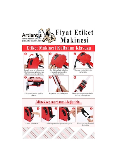 Etiket Makinesi Siyah 1 Adet Pembe Fiyat Etiketi 10 Rulo Sekiz Haneli Fiyat Etiketi Makinası Lira Dolar Euro Dayanıklı