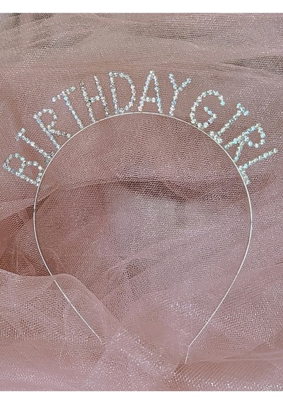 Doğum Günü Kızı Birthday Girl Metal Kristal Taşlı Taç Çok Renkli