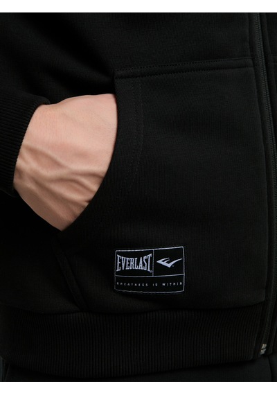 Everlast Ever Essentials Regular Siyah Erkek Kapüşonlu Full Zip Sweatshirt Siyah