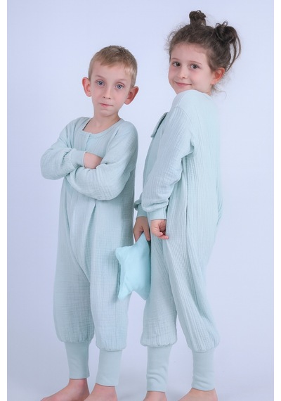 For My Baby 1 Tog Çocuk Uyku Tulumu Unisex Uzun Kollu Uyku Tulumu Turkuaz