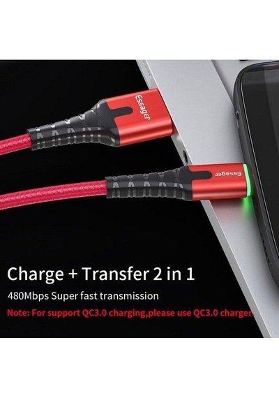 Essager 2.4a Usb Type-c Ledli Kablo 200cm