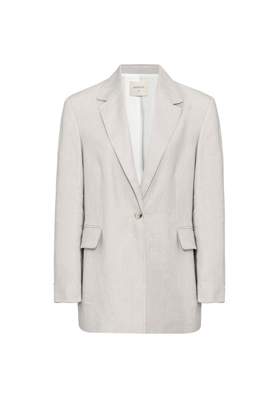 Antioch 100% Keten Kadın Blazer Ceket Bej