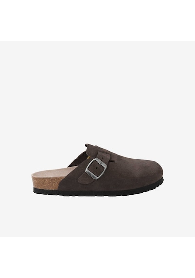 Terlik Erkek G106581 Genuins Rıva Velour Dark Grey Gri