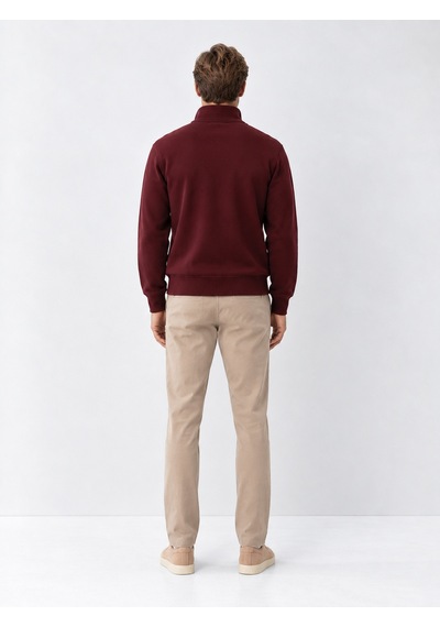 Xint Bordo Pamuk Dokulu Regular Fit Sweatshirt 300290